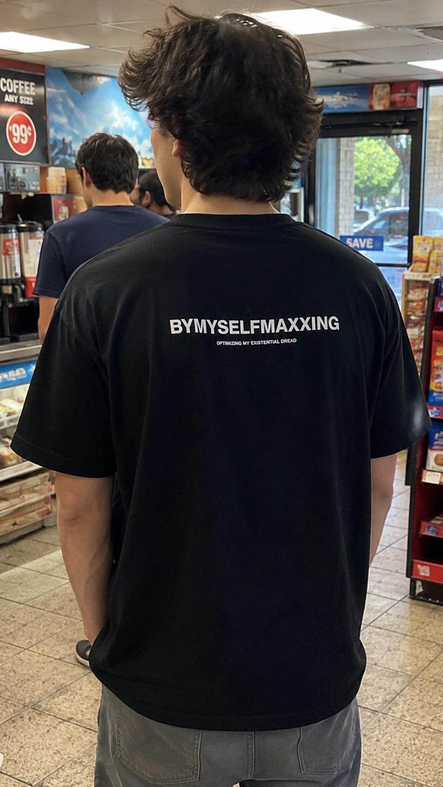 BYMYSELFMAXXING T-SHIRT BLACK