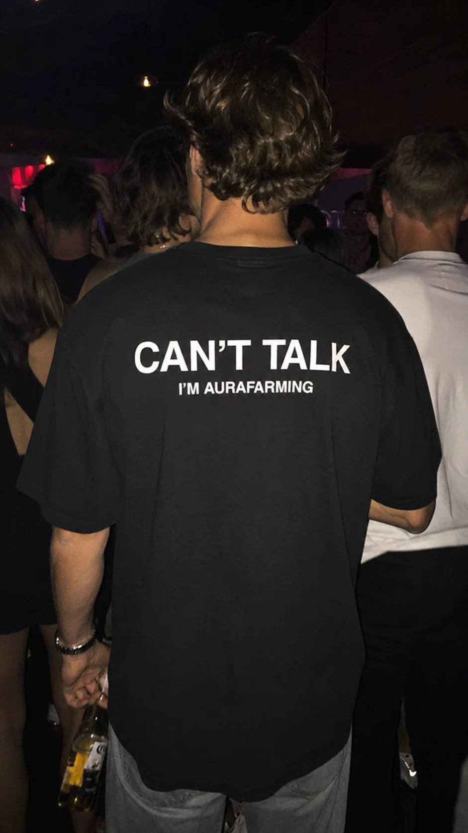 CANT TALK IM AURAFARMING T-SHIRT BLACK